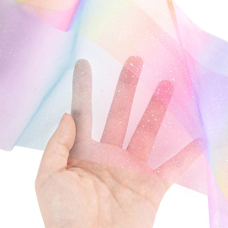 10 ярдов/рулон Радужный блестящий тюль в рулонах с блестками, кристаллами, органзой, прозрачная ткань, юбка-пачка с бантиками «сделай сам», свадебное украшение для дома