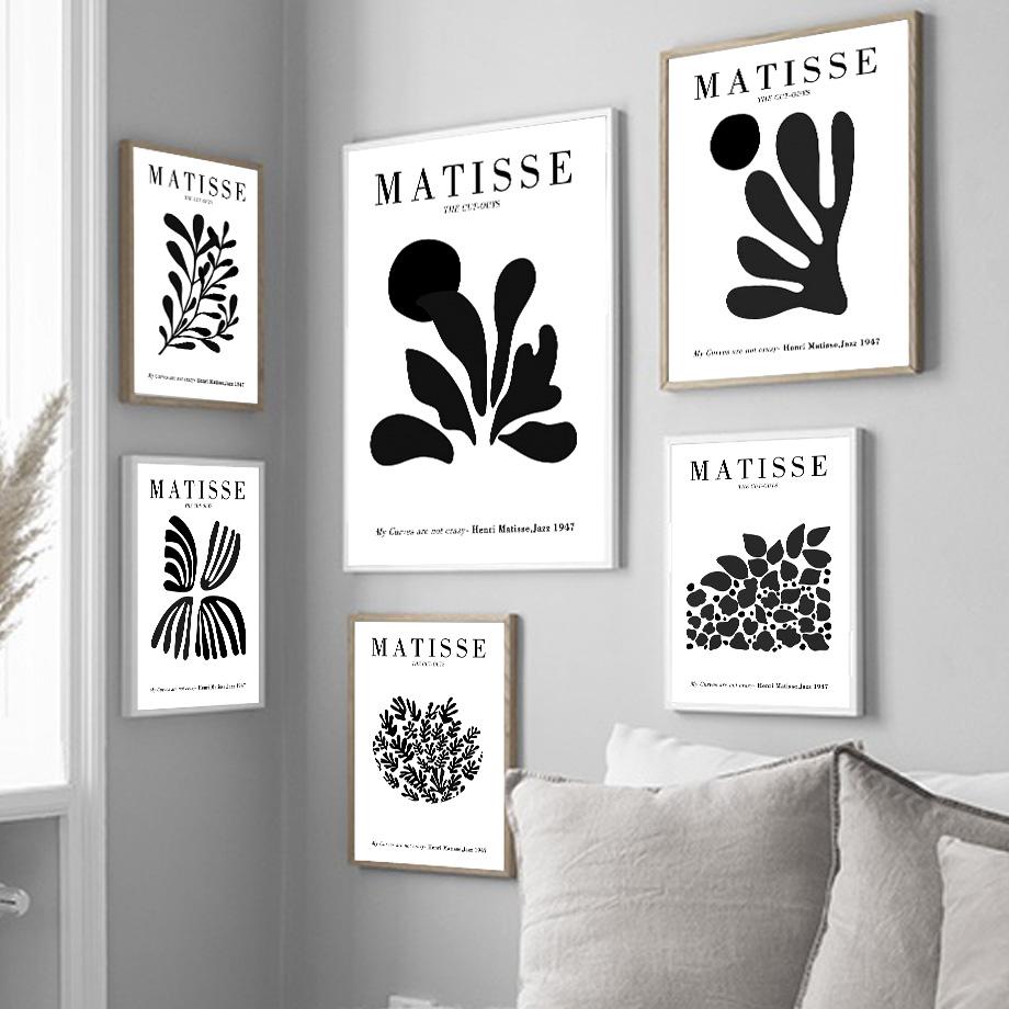 Черно-белый абстрактный Матисс коралловый лист человеческого тела настенные художественные принты холст живопись скандинавский постер Декор фотографии для гостиной