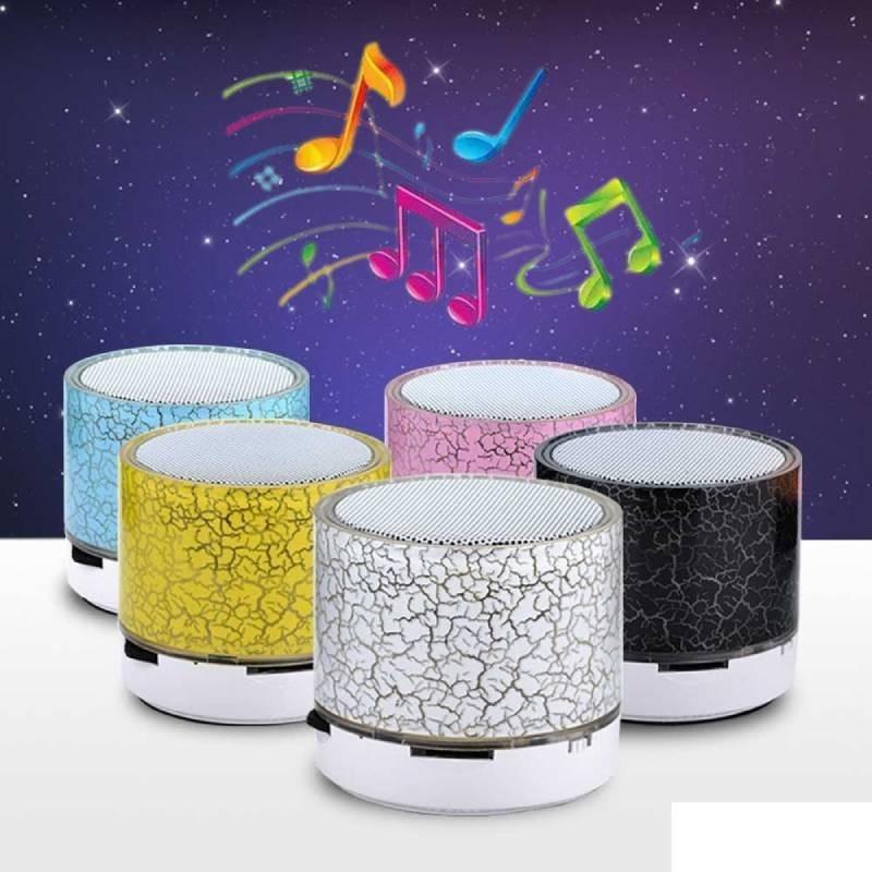 Portable Mini Cracked Bluetooth Speaker With Led Light Wireless Speaker Gift Car Home Outdoor