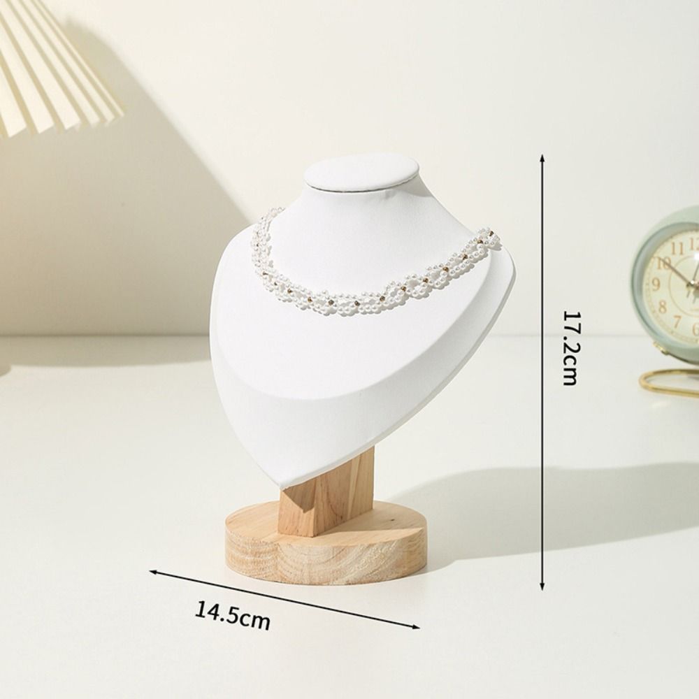 Wooden Necklace Display Rack Suede Display Model High Quality Neck Display Props Necklace