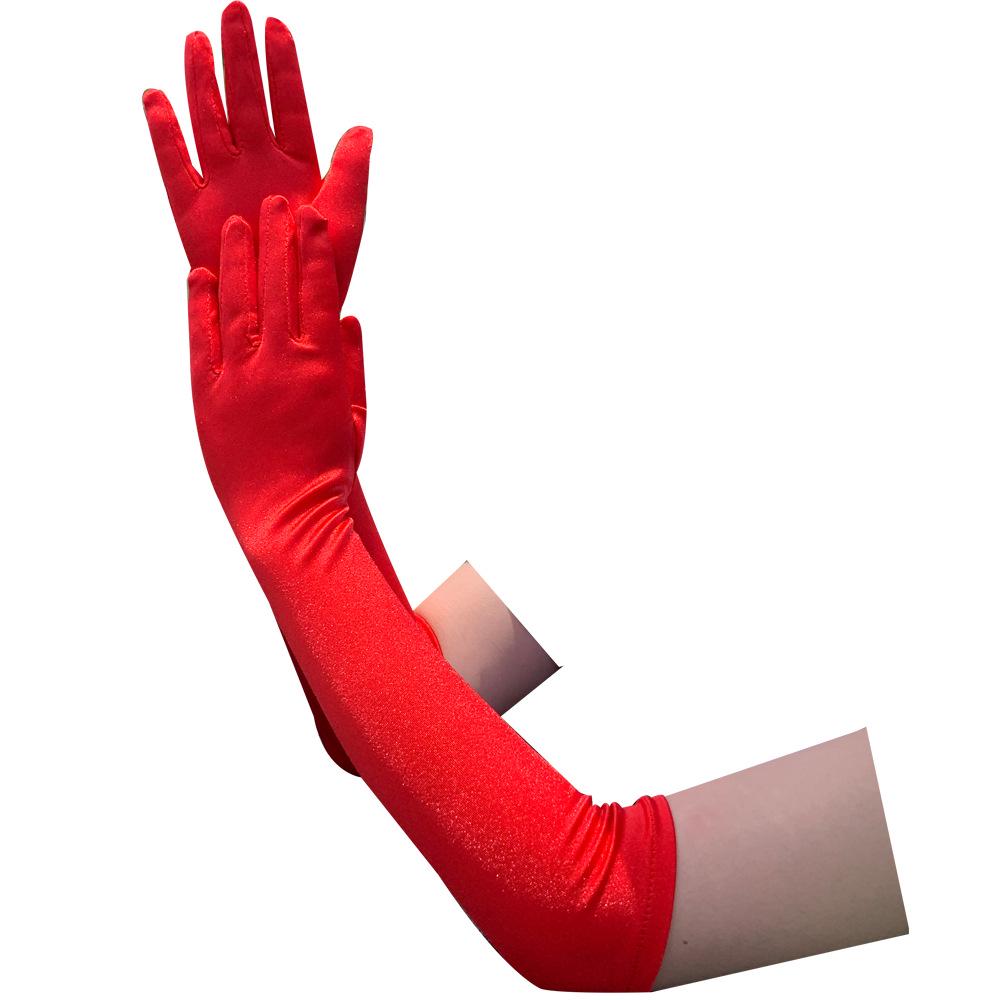 Винтажные нейлоновые атласные перчатки для выпускного - Женские длинные перчатки с защитой от солнца