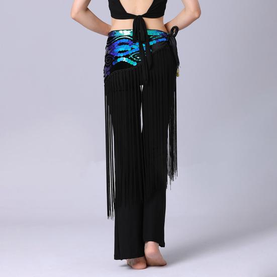 Women Waist Chain Retro Tassel Shiny Sequins Decor Metal Belly Dance Sexy Body Chain Skirt Accessory