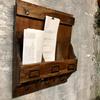 Wooden wall key cabinet with hooks