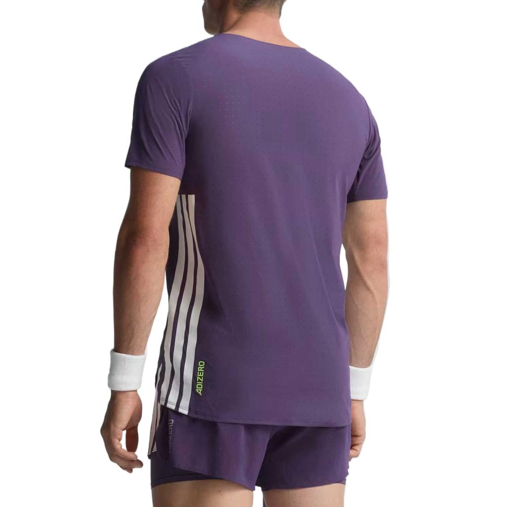 Adidas T Shirts Men's Purple Crew Neck Moderate JV7171