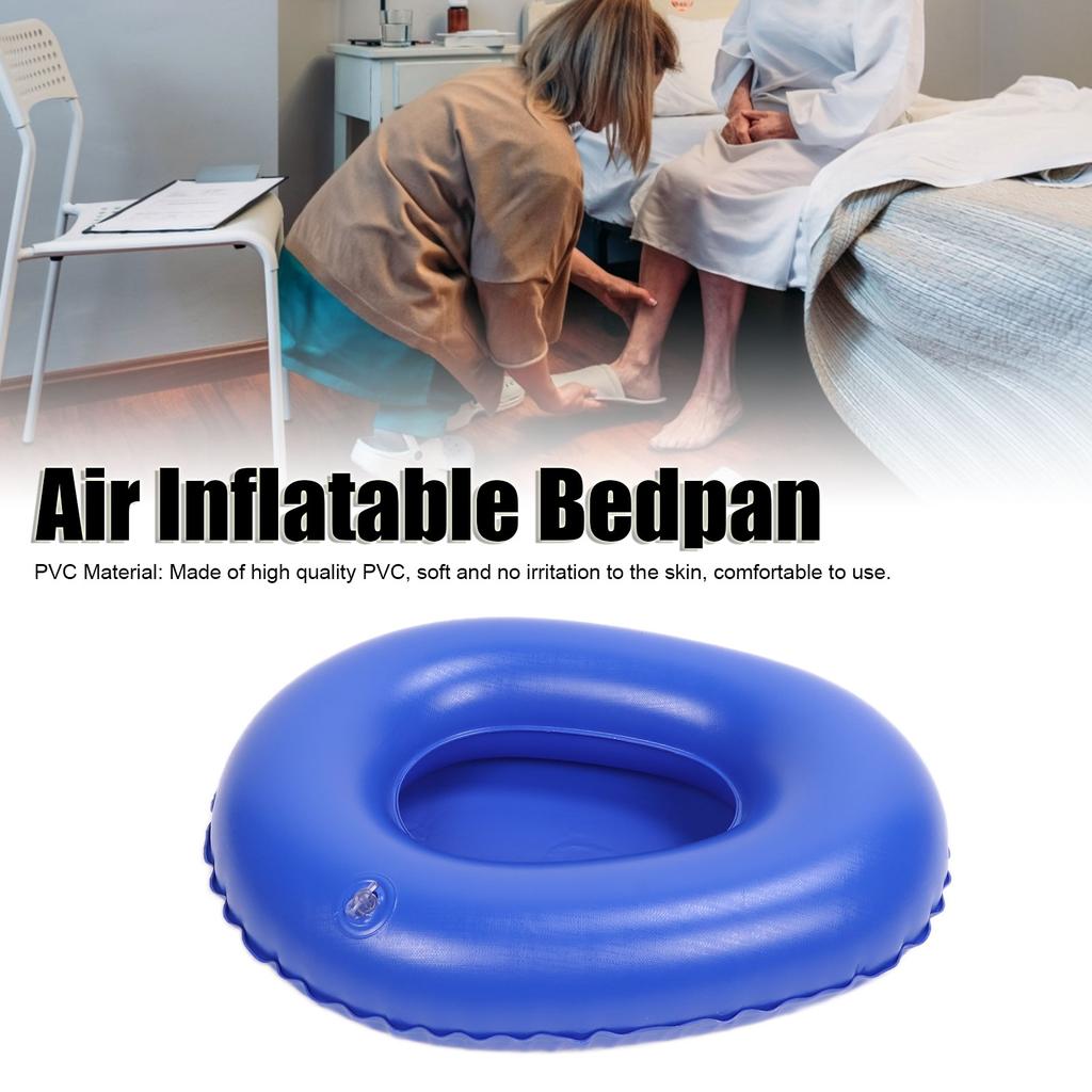Воздушное надувное судно, мягкий портативный портативный горшок высокой плотности для пожилых лежачих пациентов, синий надувной горшок