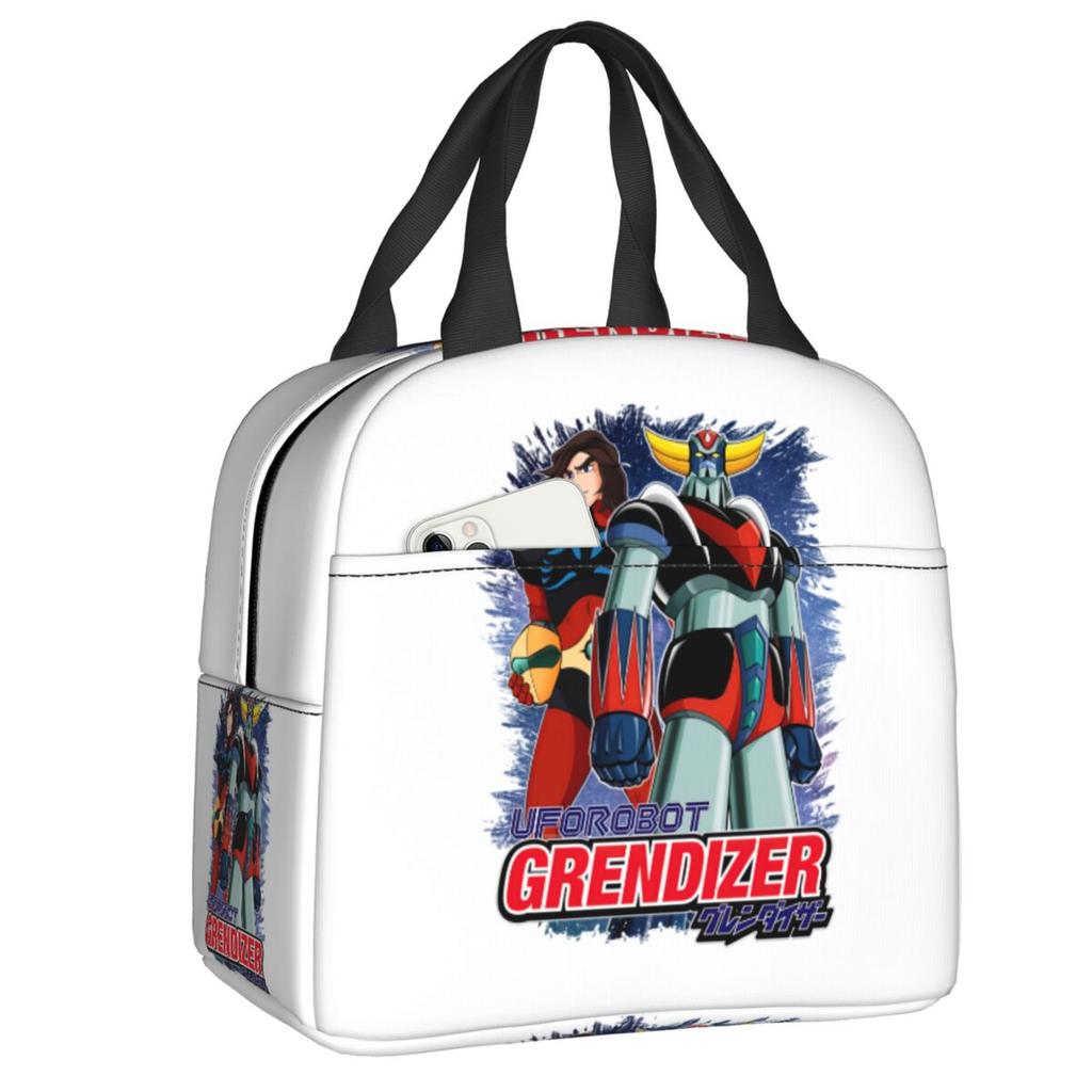 Custom Ufo Robot Grendizer Goldrake Mazinger Z Resuable Lunch Boxes Women Leakproof Thermal Cooler Food Insulated Lunch Bag Work