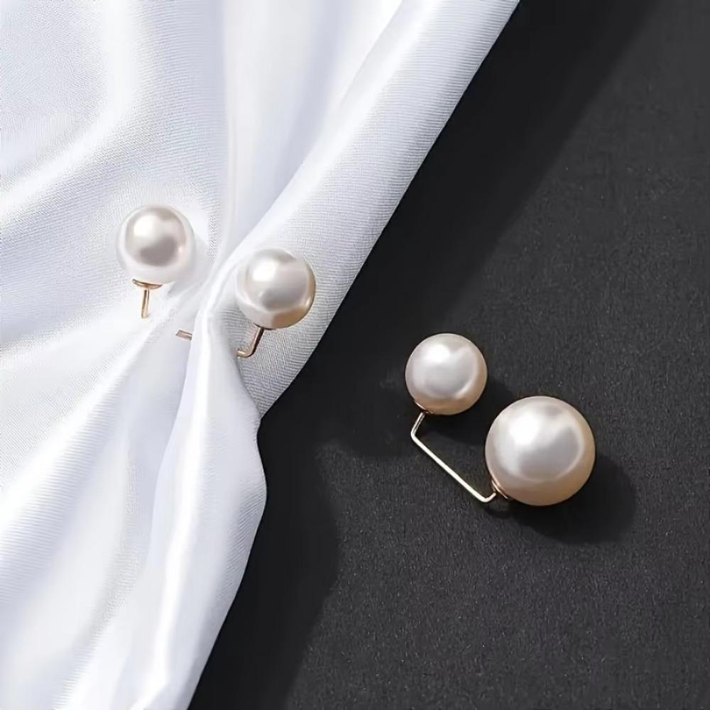 6Pcs Adjustable Pearl Brooch Clothing Accessories Retractable Button New Tighten Waist Button Women