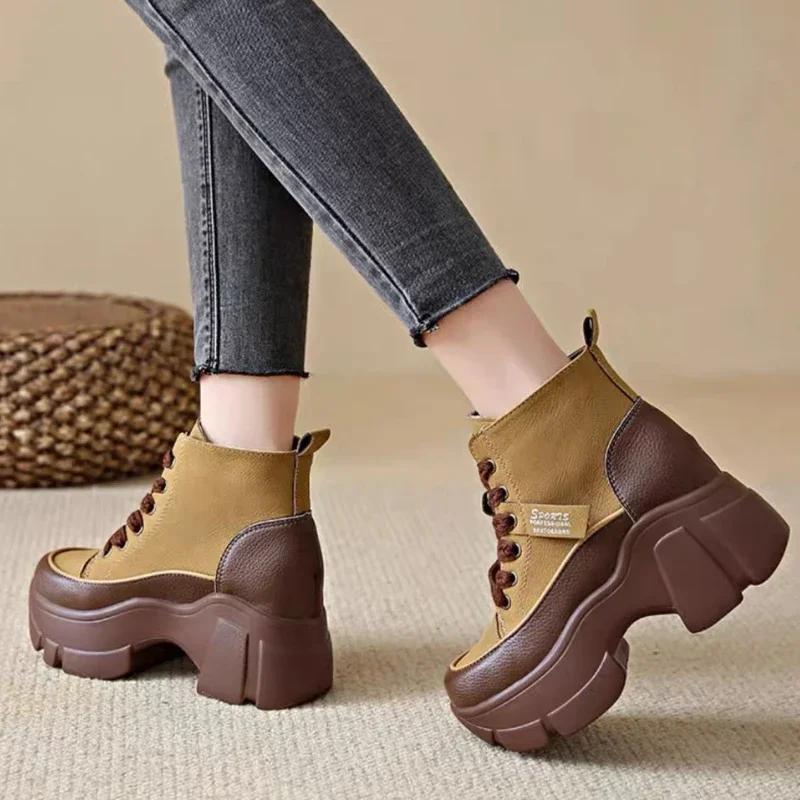 Модная женская обувь на платформе, роскошные модные высокие женские сапоги, вулканизированная обувь, кроссовки для ходьбы на открытом воздухе, высококачественные кроссовки Zapatillas De Mujer
