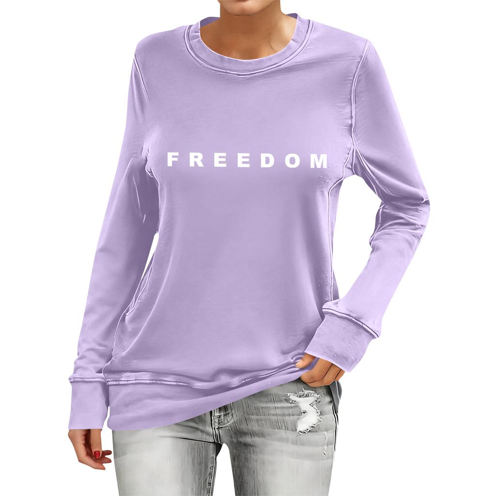 Women's Fashion Casual Long Sleeve Printed Neck Top