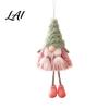 Plush Fabric Hanging Gift Christmas Ornaments Pink Green Faux Fur Gnome Tree Reusable Holiday Party Supplies Decoration for Table Fireplace