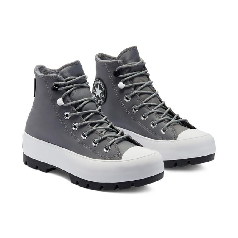 Converse Chuck Taylor All Star Lugged Удобные Трендовые Высокие Эспадрильи Женские Серые