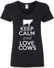 Женская футболка с V-образным вырезом Keep Calm And Love Cows Animal Lover