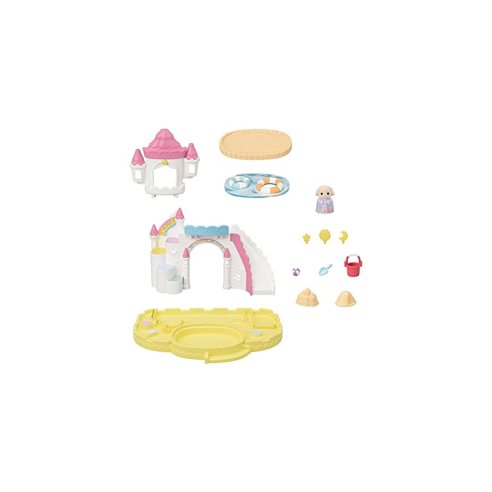 EPOCH Sylvanian Families Playground Equipment Castle Sandpit Pool Set S-72 ST Mark Certified Toy Dollhouse for Ages 3 and Up