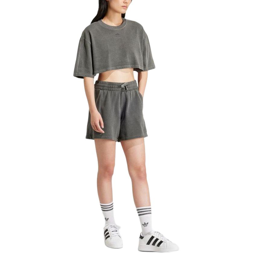 Adidas Originals ESSENTIALS Drop Shoulder Sleeve T Shirt Women's Black IT9883
