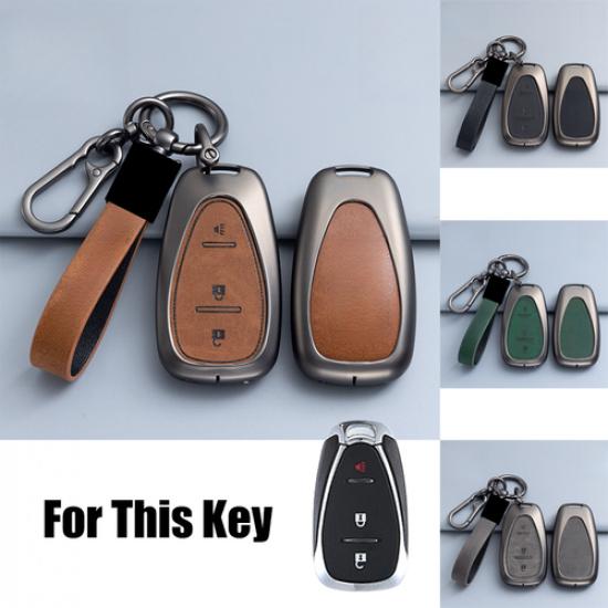 Alloy Leather Car Key Case Cover For Chevrolet Cruze Malibu Camaro Trailblaze