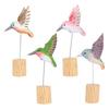 Wooden Hummingbird Figurine Hummingbird Ornament with Bell Handcrafted Wood Carving Hummingbird Ornament Home Desktop Decoration