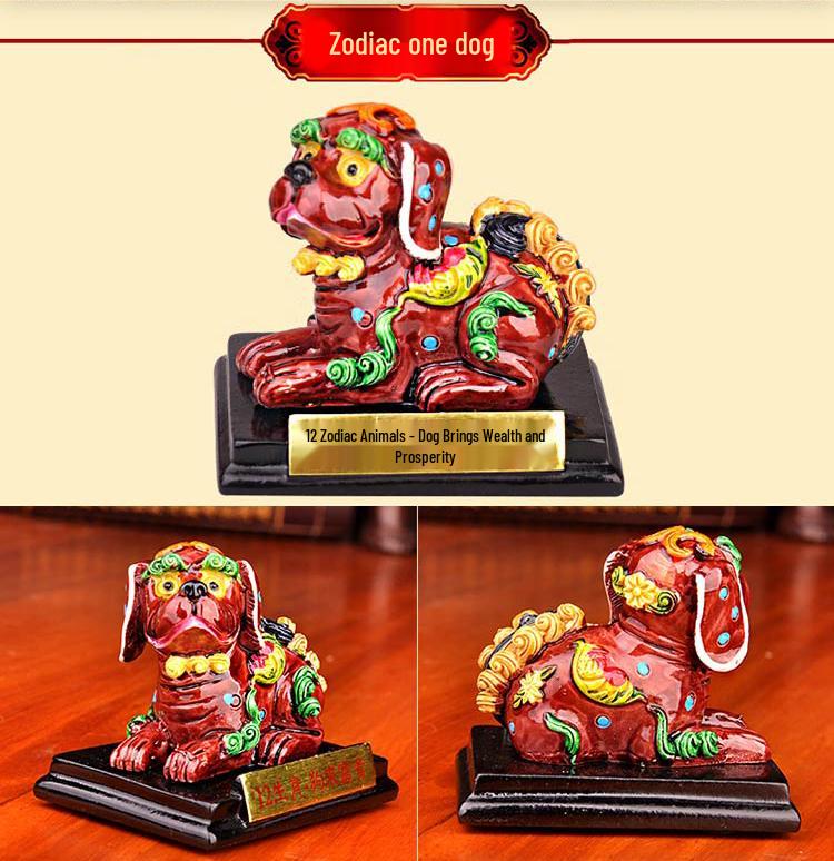 Керамический набор со знаками Зодиака - 12 глиняных скульптур-украшений: Крыса, Бык, Тигр, Кролик, Дракон, Змея, Лошадь, Обезьяна, Благоприятные Талисманы