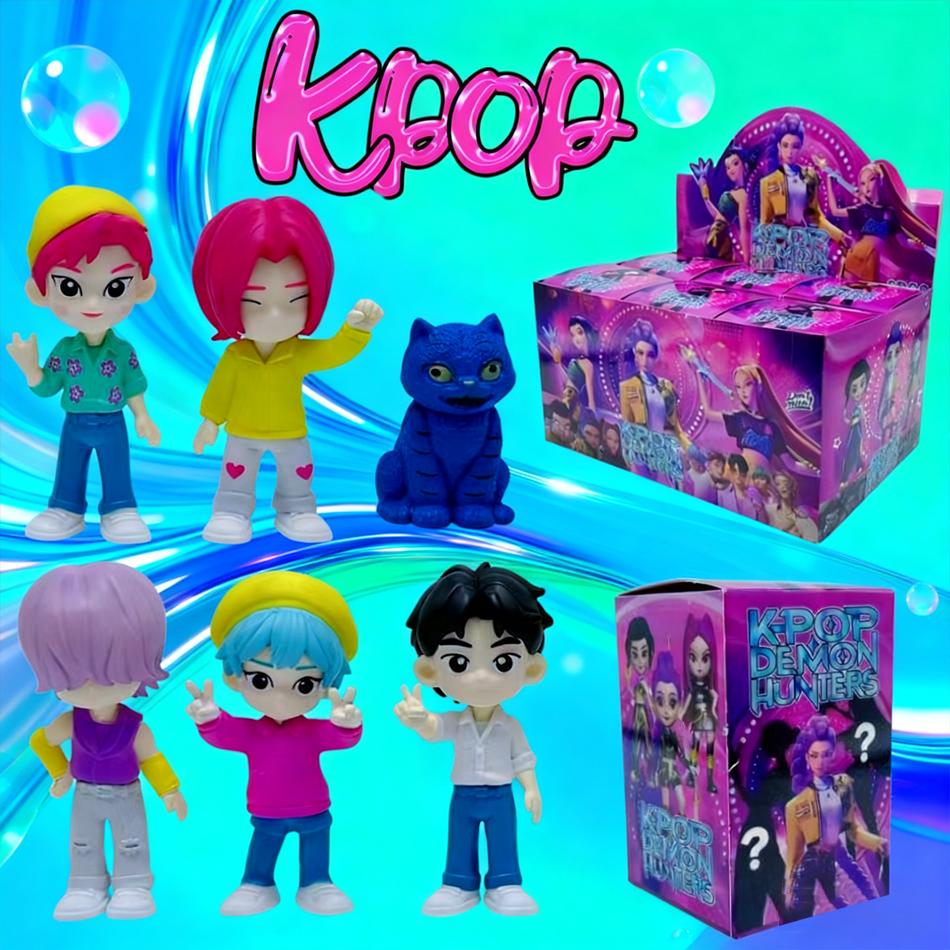 6 шт. Аниме K-pop Охотник на демонов Слепой бокс Веселый слепой пакет Маленькая статуэтка Периферийная модель Декорация для настольного бокса Подарок