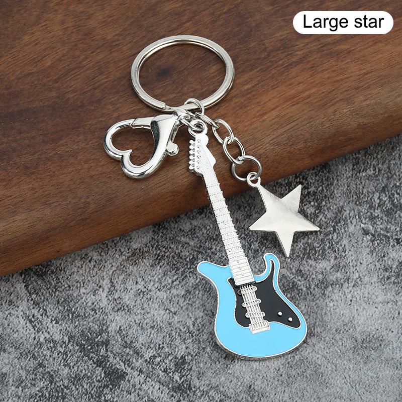 Creative Classic Mini Rock Electric Acoustic Guitar Shaped Keychain Pendant Backpack Decoration Accessories Gifts