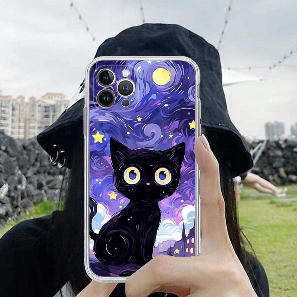 Чехол для мобильного телефона iPhone15 Mini, чехол для мобильного телефона Star Cat, окрашенный, устойчивый к падениям, для мобильного телефона, устойчивого к падениям.