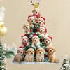Christmas Acrylic Dog Hanging Decoration Holiday Party Winter Xmas Tree 2D Flat Acrylic Puppy Hanging Ornament Dog Lovers Gift