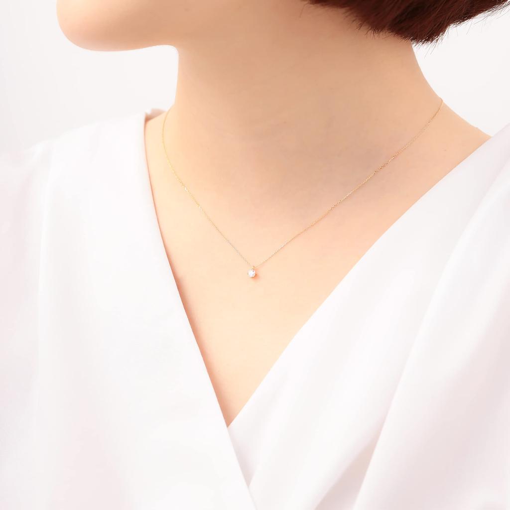 K18 Yellow Gold Diamond Necklace [Ester] (0.15ct) 0442-0688-0020-0000
