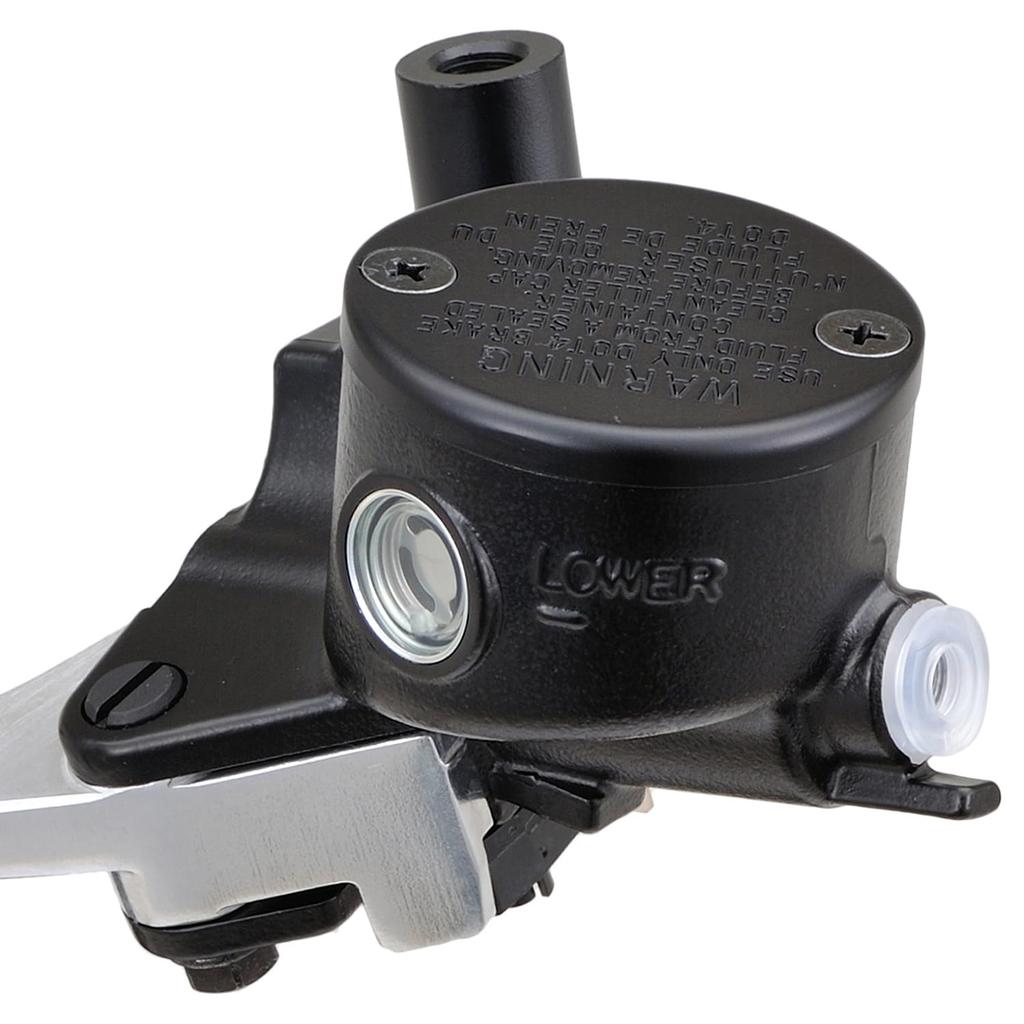 Daytona NISSIN Мотоциклетный Ретро Тормозной Главный Цилиндр Горизонтальный Дюймовый Черный Прозрачный Рычаг Круглый Интегрированный Бак 74755 1/2 Корпус/Полированный