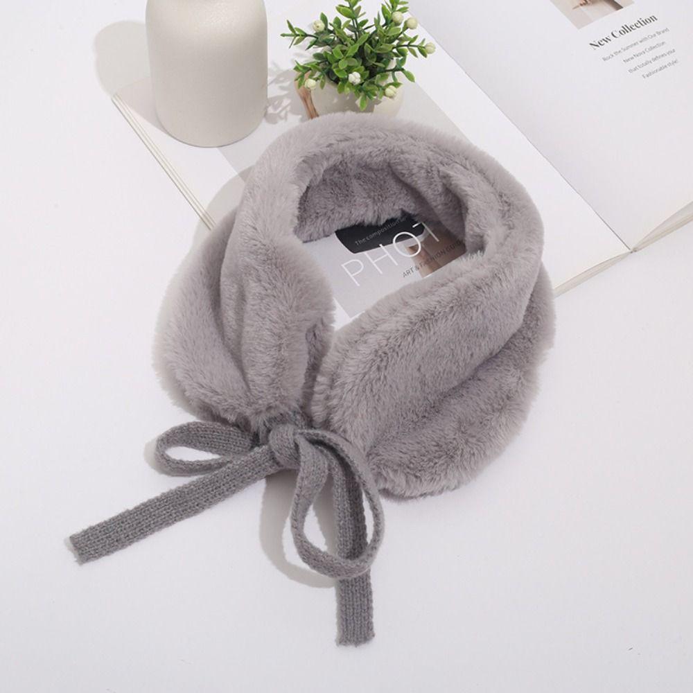 Plush Winter Small Scarf Thick Warm Neck Wrap New Tie Earmuffs
