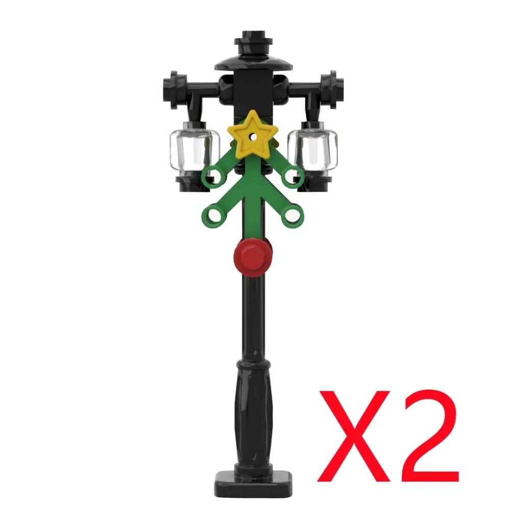 City Street Series Building Blocks Accessories Rail Transit Train Signal Light Railings Brick Toilet Flower Bed Phone Box Toy