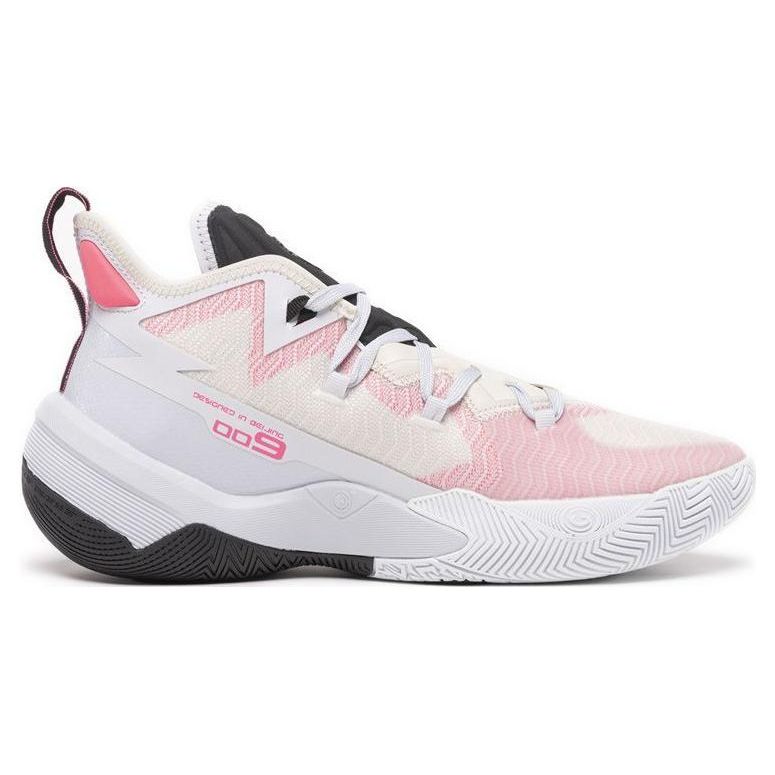 Li-Ning Air Strike 9 Premium Shock Absorption Anti-Slip Wear-Resistant Mid-Top Basketball Shoes Men Sneakers White Pink ABAS073-F