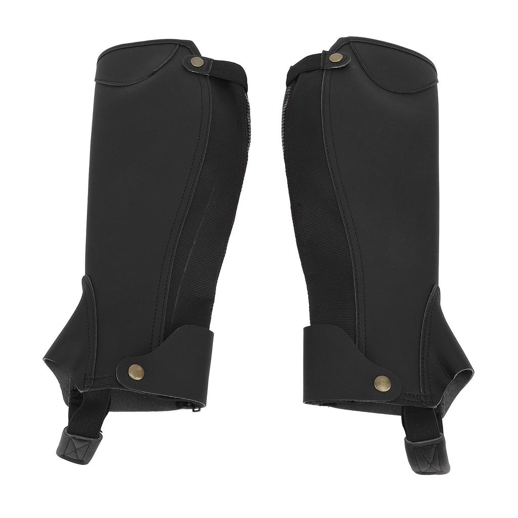 1 Pair Equestrian Half Chaps Breathable 3 Layer Fabric Shock Absorbing Anti Abrasion Horse Riding Half Chaps for Child