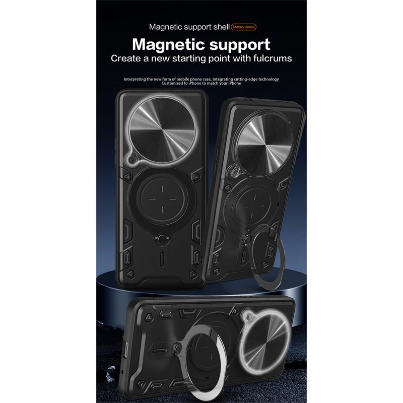 Нажимное окно магнитное кольцо подставка бронированный противоударный чехол для Xiaomi 15 Ultra держатель из сплава подставка ПК слайд объектив камера чехол для Mi 14 Pro 13 15 Ultra