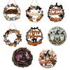 Halloween Decoration Wooden Halloween Door Wreath for Front Door Signs Dog Pumpkin Hanging Signs for Home Wall Decors