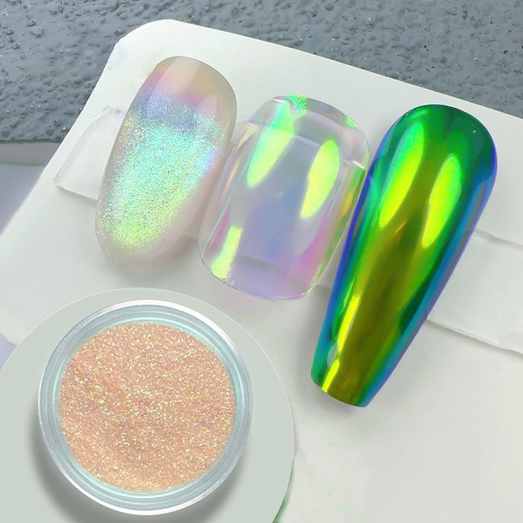 Многоцветные хамелеоновые тени для век, пудра, блестки для ногтей, Aurora Neon Rainbow Pigment, хромированная пудра, переливающиеся тени для век, декор для ногтей