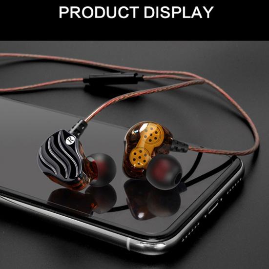 QKZ KD4 Wired In-Ear Bass HiFi Dual Units Earphones Running Sports Headphone