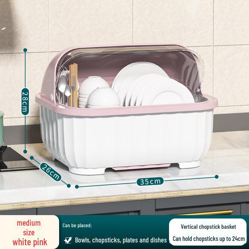 Кухонная подставка для посуды с крышкой для мисок, тарелок, столовых приборов и палочек для еды