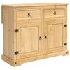 Kitchen Trolley 2 pcs Honey Wax Finish 112 x 70 x 91.5 cm Solid Pine