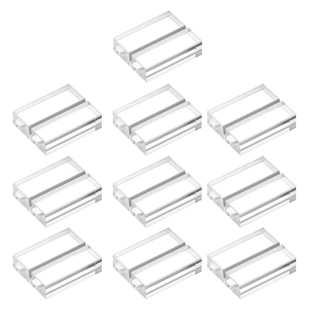 10Pieces Acrylic Table Number Stands Clear Portable Card Holder Suitable for Business Name Cards and Wedding Photos
