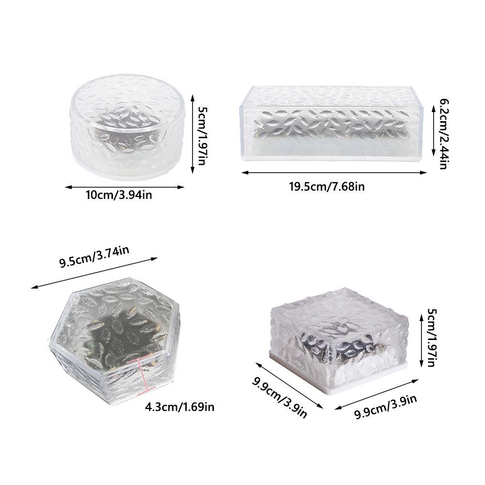 Белый/Теплый белый свет Кирпичные светильники в виде кубиков льда Солнечный ландшафтный светильник для дорожки Наружный