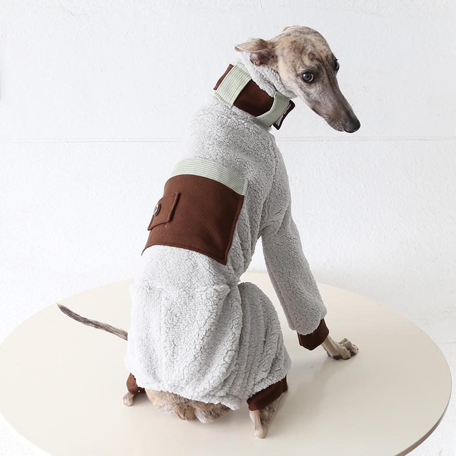 XS-2XL Soft Cotton Full-Coverage Dog Pajamas Greyhounds Dinosaur Print Stretchy Breathable Dog Winter Clothes Overalls