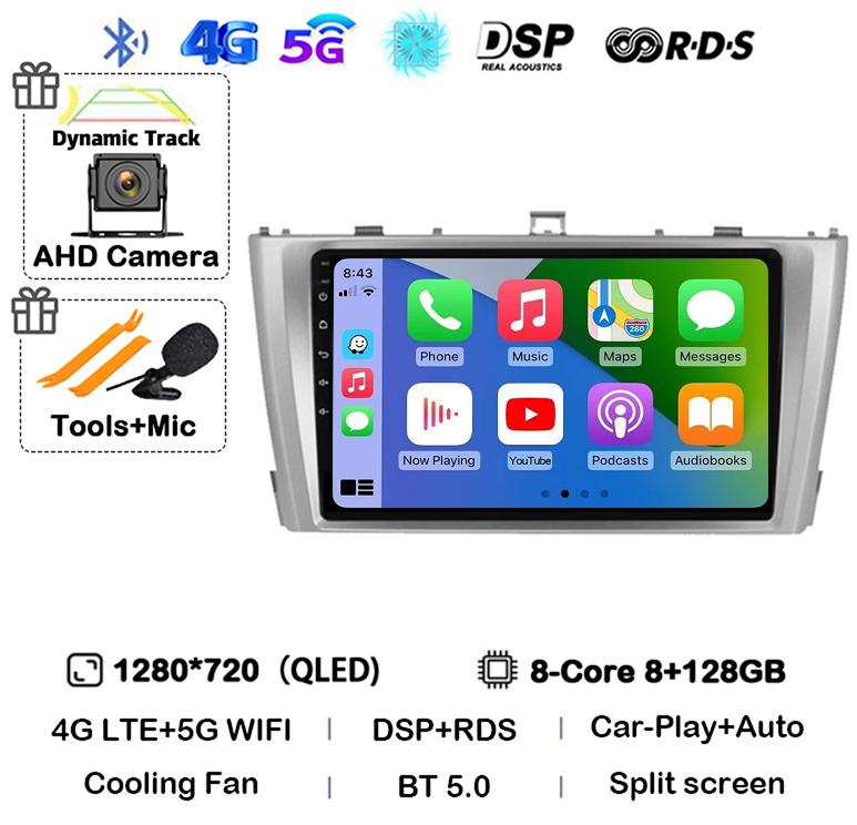 Android 14 Carplay Auto для Toyota Avensis 3 2008 2009 2010 2011 2012 2013- 2015 Автомобильный Радио Мультимедиа Стерео Плеер GPS 4G WIFI