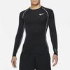 Nike Pro Dri-Fit Sport Casual Slim Fit Футболка с круглым вырезом и длинными рукавами Мужские топы Черный DD1991-011