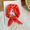 Neck Small Square Scarf Flower Literary Retro Scarf Headband Headscarf Silk Scarf High Sense Fashion Versatile Scarf Shawl