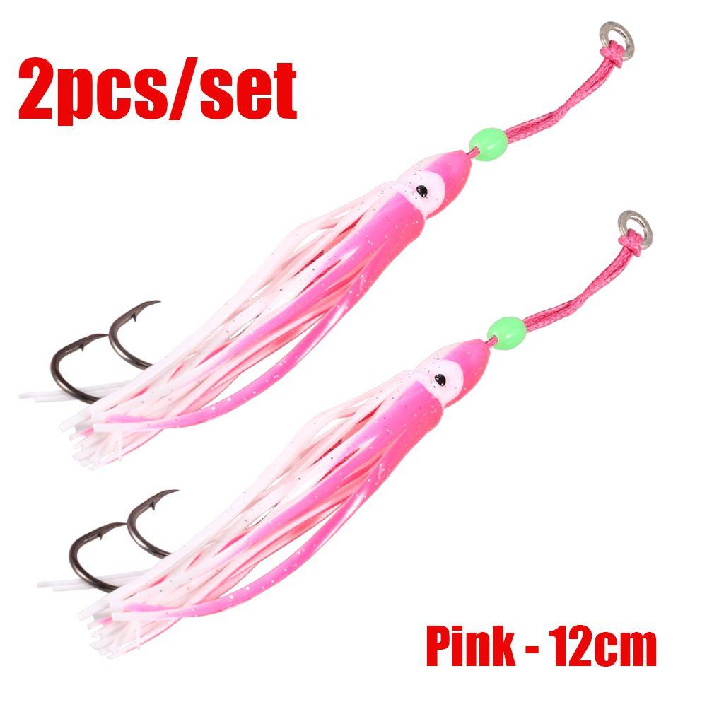 Portable Swim Squid Skirt Lure Saltwater Octopus Bait Hook Fishing Tackle Soft Silicone
