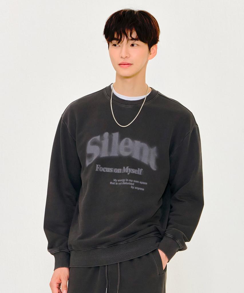 CHASECULT Unisex Pigment Lettering Sweatshirt - Charcoal