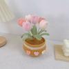 Handmade Woolen Yarn Flowers Crochet Knitting Kit No Finish Tulip Potted Flower  Desktop Ornament