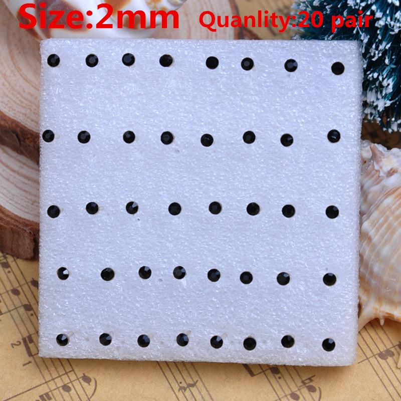 Модные разноцветные серьги для девочек, 20 пар в упаковке, серьги-гвоздики со стразами, модные милые женские серьги-гвоздики с кристаллами