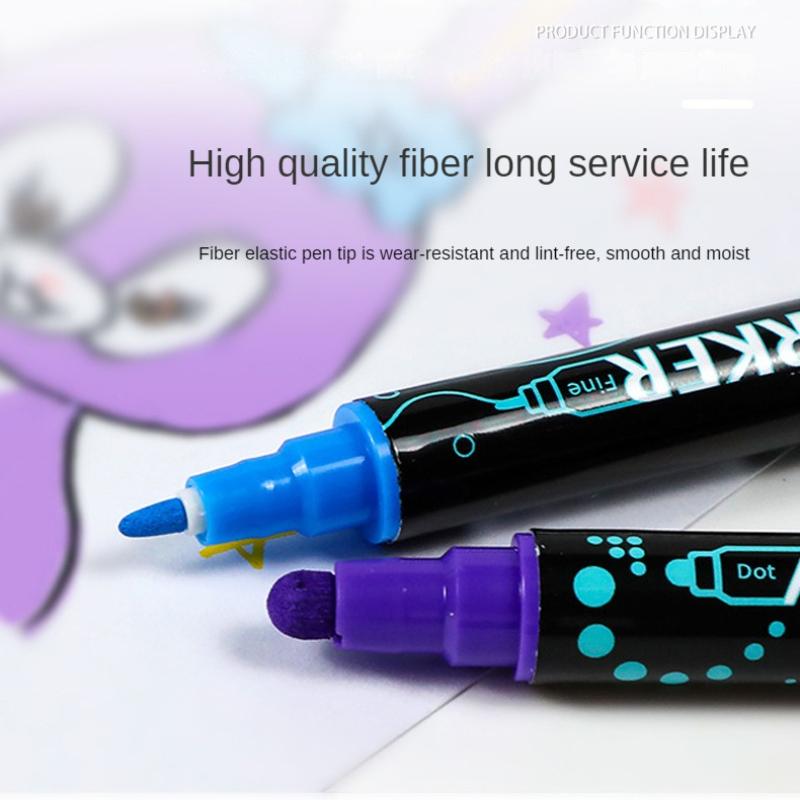 Acrylic Marker Pen12/24/26/48/ 60 Color Double Head Impermeable Paper Water-based Stackable Acrylic Pen Pigment Soft Head Brush