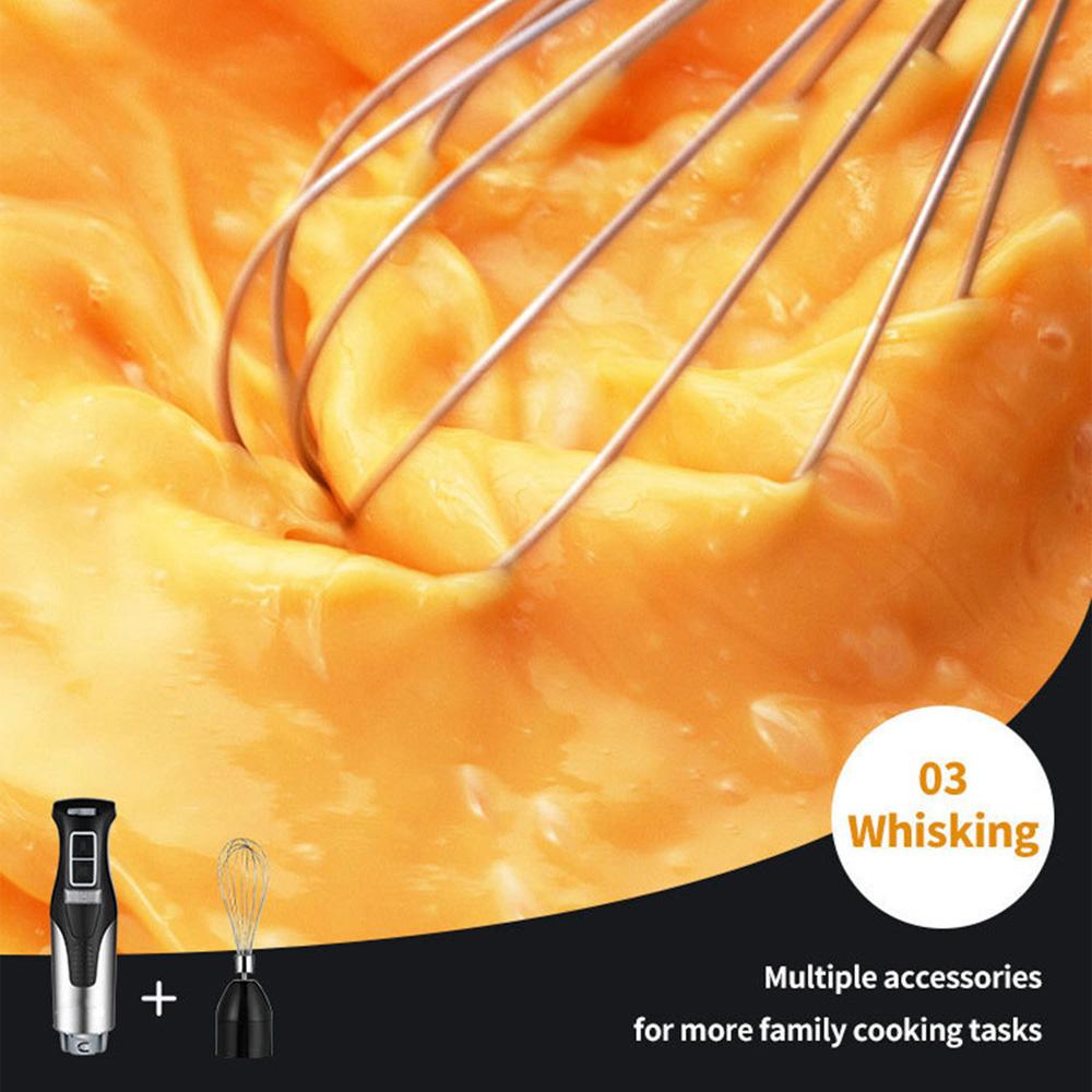 Ручной блендер, погружной ручной блендер мощностью 1200 Вт, ручной блендер из нержавеющей стали, ручной блендер 4-в-1 с яичным венчиком, стаканом и чашей-измельчителем