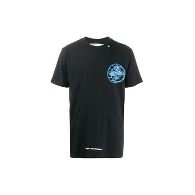 Off-White SS20 Футболка с коротким рукавом и буквенно-цифровым принтом логотипа, мужские топы, черная OMAA027R201850031088